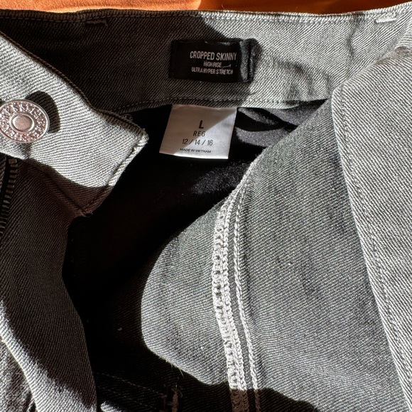 Express High Waist Crop Skinny Jeans Gray Size Large - Picture 3 of 7